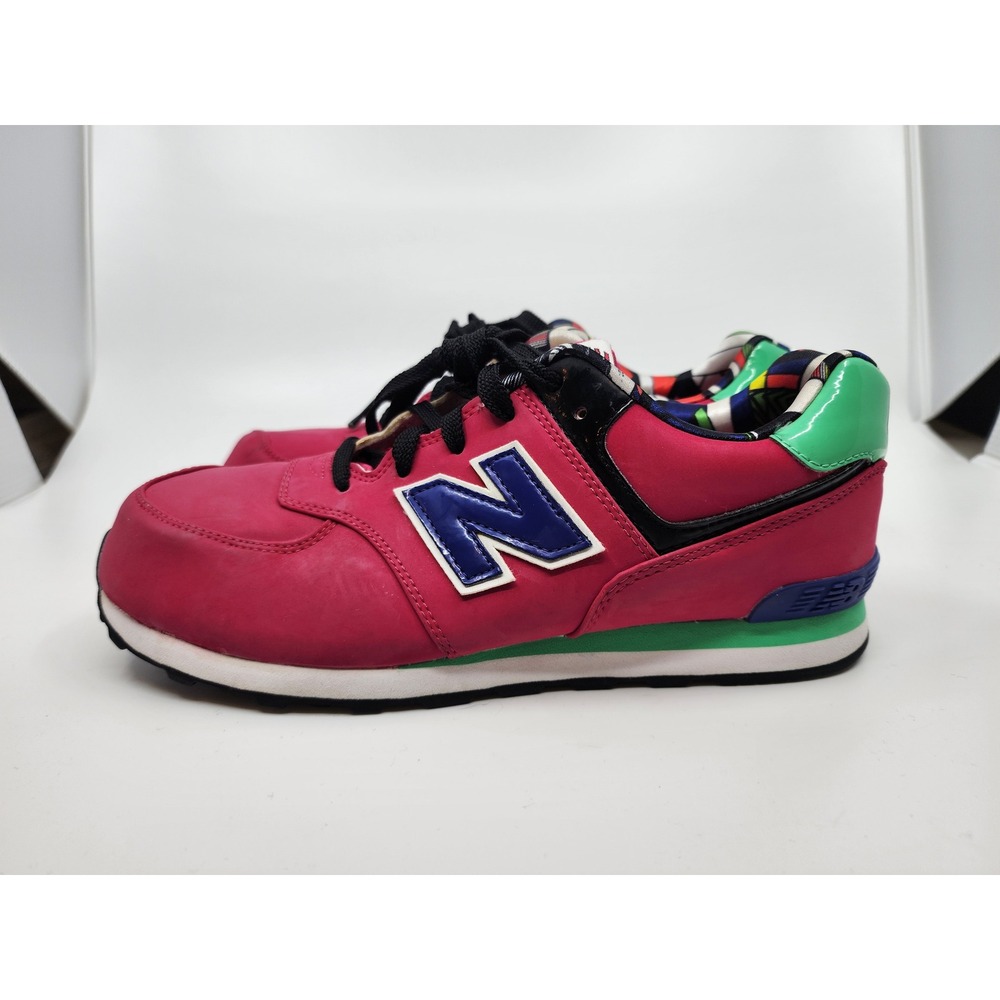 New Balance 574 Pink Multi Color Sneakers KL574TXG Mens 7 Low Top Shoes